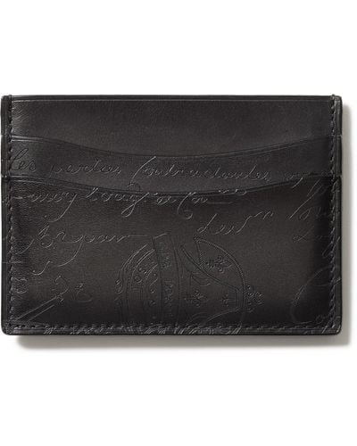 Berluti Scritto Venezia Leather Cardholder - Black