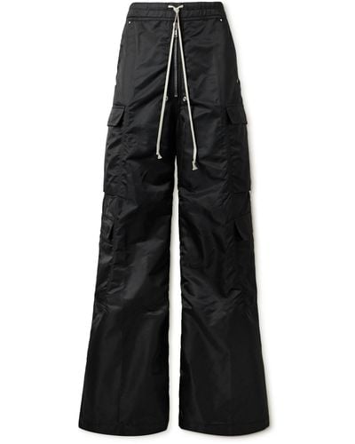Rick Owens Jumbo Bela Wide-leg Recycled-nylon Drawstring Cargo Pants - Black