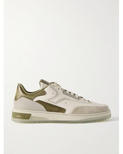 Berluti Playoff Suede-trimmed Leather Trainers - Natural