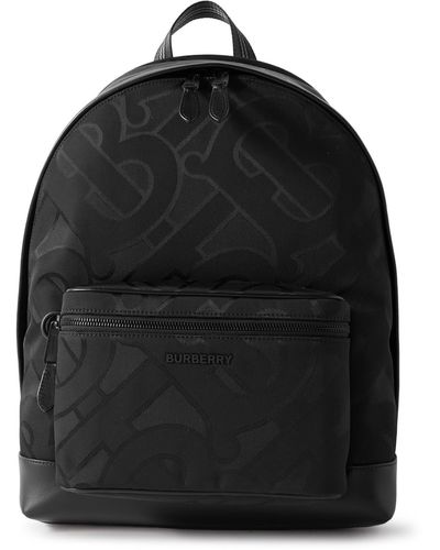 Burberry Monogram Jacquard Shell Backpack - Black