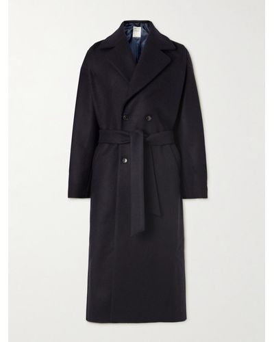 A Kind Of Guise Katla Belted Double-breasted Wool And Cashmere-blend Coat - Blue