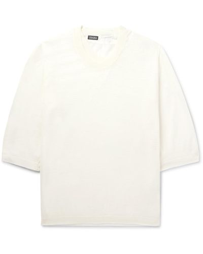 ZEGNA Calcare Layered Wool Sweater - White