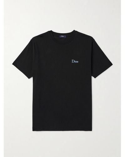 Dime T-Shirt aus Baumwoll-Jersey mit Logostickerei - Schwarz