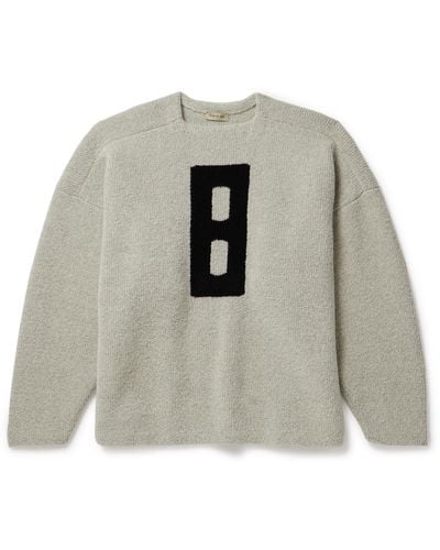 Fear Of God Oversized Intarsia-knit Virgin Wool-blend Bouclé Sweater - White