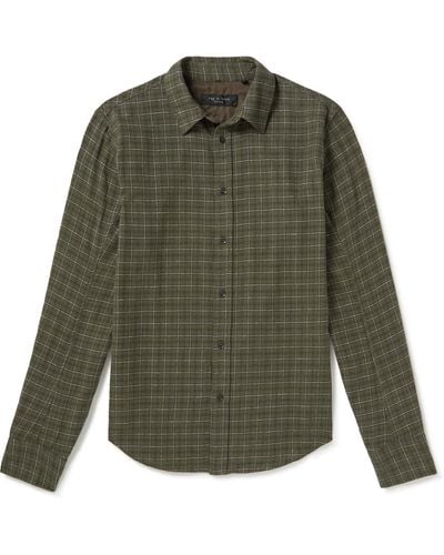 Rag & Bone Fit 2 Checked Cotton-flannel Shirt - Green