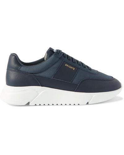 Axel Arigato Genesis Vintage Runner Full-grain Leather And Seaqual® Yarn Mesh Sneakers - Blue