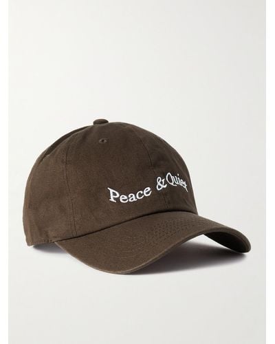 Museum of Peace & Quiet Wordmark Logo-embroidered Twill Baseball Cap - Brown
