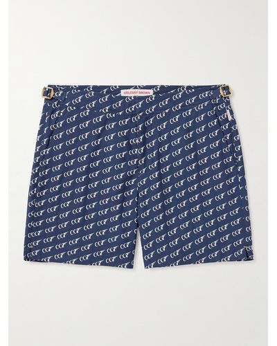 Orlebar Brown 007 Shorts da mare medi stampati Bulldog - Blu