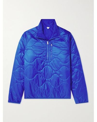 ARKET Runner Quilted Recycled-shell Half-zip Jacket - Blue