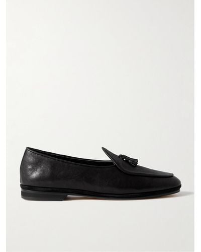 Rubinacci Marphy Tasselled Leather Loafers - Black