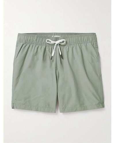 Onia Charles Straight-leg Mid-length Swim Shorts - Green