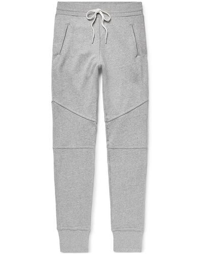 John Elliott Escobar Slim-fit Tapered Loopback Cotton-blend Jersey Sweatpants - Gray
