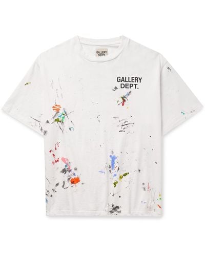 GALLERY DEPT. Paint-splattered Logo-print Cotton-jersey T-shirt - White