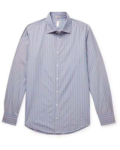 Massimo Alba Genova Striped Cotton-poplin Shirt - Blue