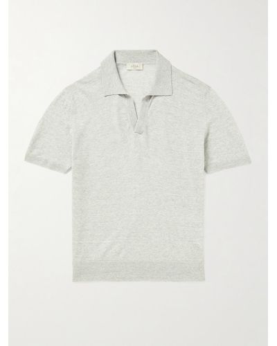 Altea Slim-fit Linen And Cotton-blend Polo Shirt - White