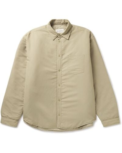 Frankie Shop Dean Oversized Padded Nylon Shirt Jacket - Natural