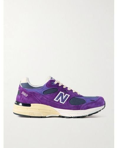 New Balance 993 Rubber-trimmed Mesh And Nubuck Trainers - Purple