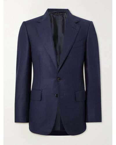 Tom Ford Shelton Slim-fit Wool And Cashmere-blend Twill Blazer - Blue