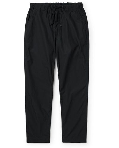 Orslow New Yorker Tapered Cotton Drawstring Pants - Black