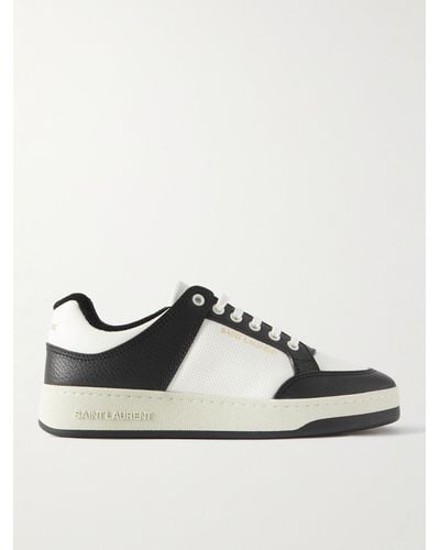 Saint Laurent Sl/61 Perforated Leather Trainers - White