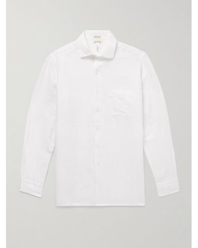 Massimo Alba Bowles Hemd aus einer Leinen-Baumwollmischung - Weiß