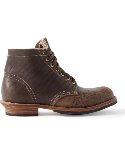 Visvim Brigadier Folk Distressed Leather Boots - Brown
