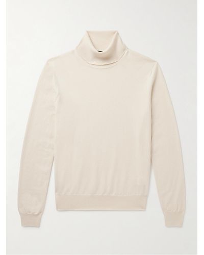 Loro Piana Slim-fit Baby Cashmere Rollneck Jumper - Natural