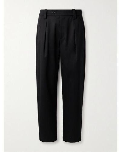 A.P.C. Renato Straight-leg Virgin Wool And Cotton-blend Twill Suit Trousers - Black