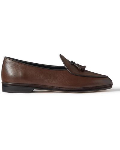 Rubinacci Marphy Tasseled Leather Loafers - Brown