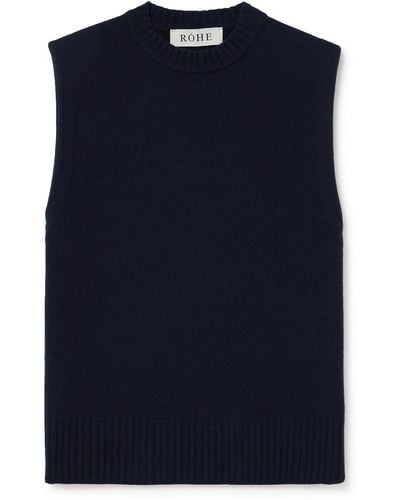 Rohe Wool And Cashmere-blend Vest - Blue