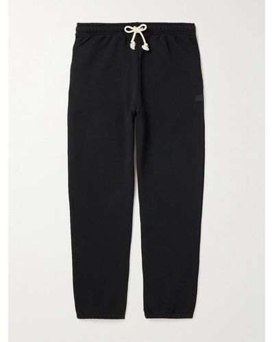 Acne Studios Frack Straight-leg Logo-appliquéd Cotton-jersey Sweatpants - Black