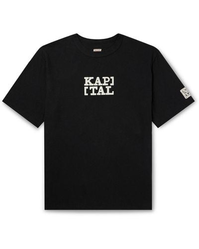 Kapital Rookie Logo-print Cotton-jersey T-shirt - Black