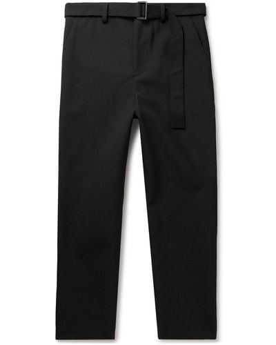 Sacai Carhartt Wip Straight-leg Belted Woven Pants - Black