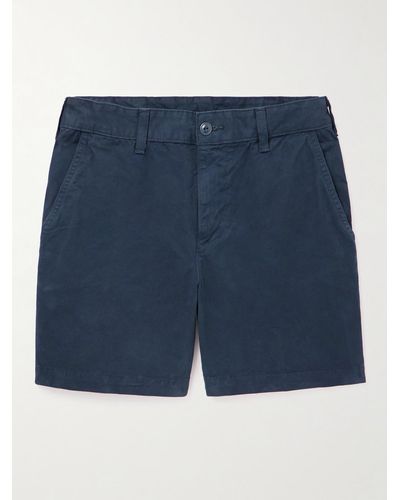 Save Khaki Slim-fit Straight-leg Cotton-twill Shorts - Blue