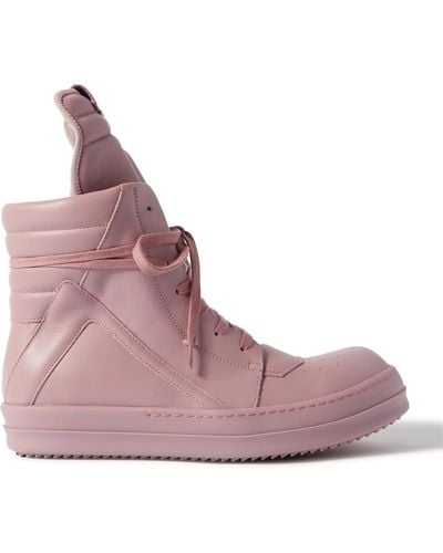 Rick Owens Geobasket Leather High-top Sneakers - Pink