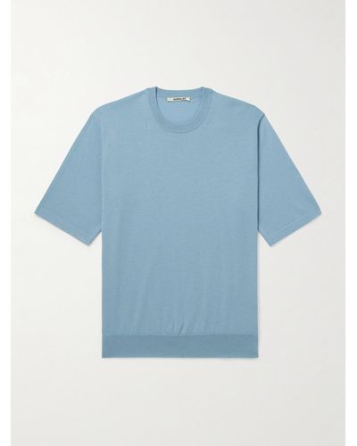 AURALEE Cashmere T-shirt - Blue