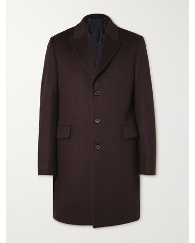 Paul Smith Epsom Wool And Cashmere-blend Felt Overcoat - Black
