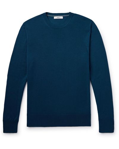 MR P. Slim-fit Merino Wool Sweater - Blue