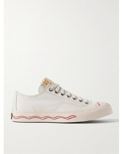 Visvim Seeger Leather And Rubber-trimmed Canvas Trainers - White