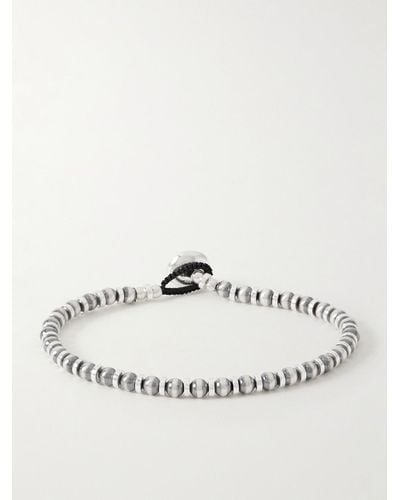 Mikia Silver Hematite Beaded Bracelet - Natural