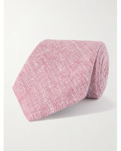 MR P. Krawatte aus Leinen - Pink