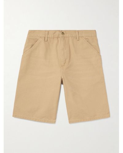 Carhartt Straight-leg Organic Cotton-canvas Shorts - Natural