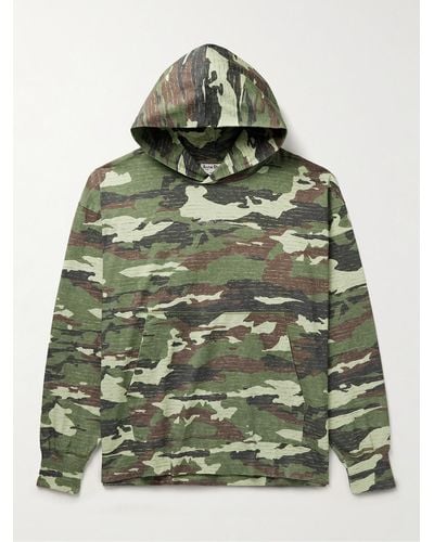 Acne Studios Franklin Crystal-embellished Camouflage-print Cotton-jersey Hoodie - Green