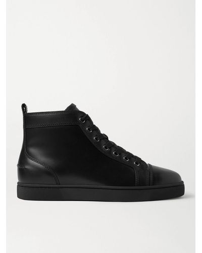 Christian Louboutin Louis Leather High-top Sneakers - Black