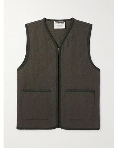 A Kind Of Guise Bogdan Quilted Padded Stone-washed Linen Gilet - Green