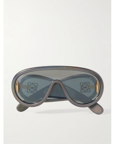 Loewe Paula's Ibiza Wave Mask Oversized D-frame Glittered Acetate Sunglasses - Grey