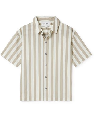 FRAME Striped Cotton-poplin Shirt - White