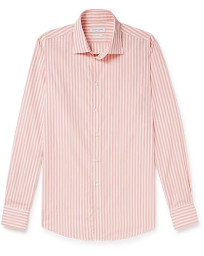 Richard James Striped Cotton-poplin Shirt - Pink