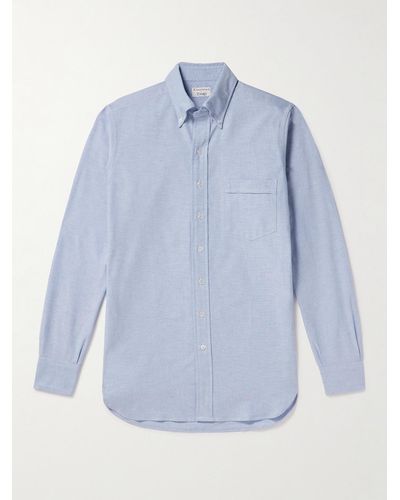 Kingsman Hemd aus Baumwoll-Oxford mit Button-Down-Kragen - Blau