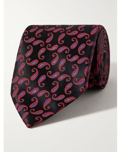 Charvet Krawatte aus Seiden-Jacquard mit Paisley-Muster - Rot